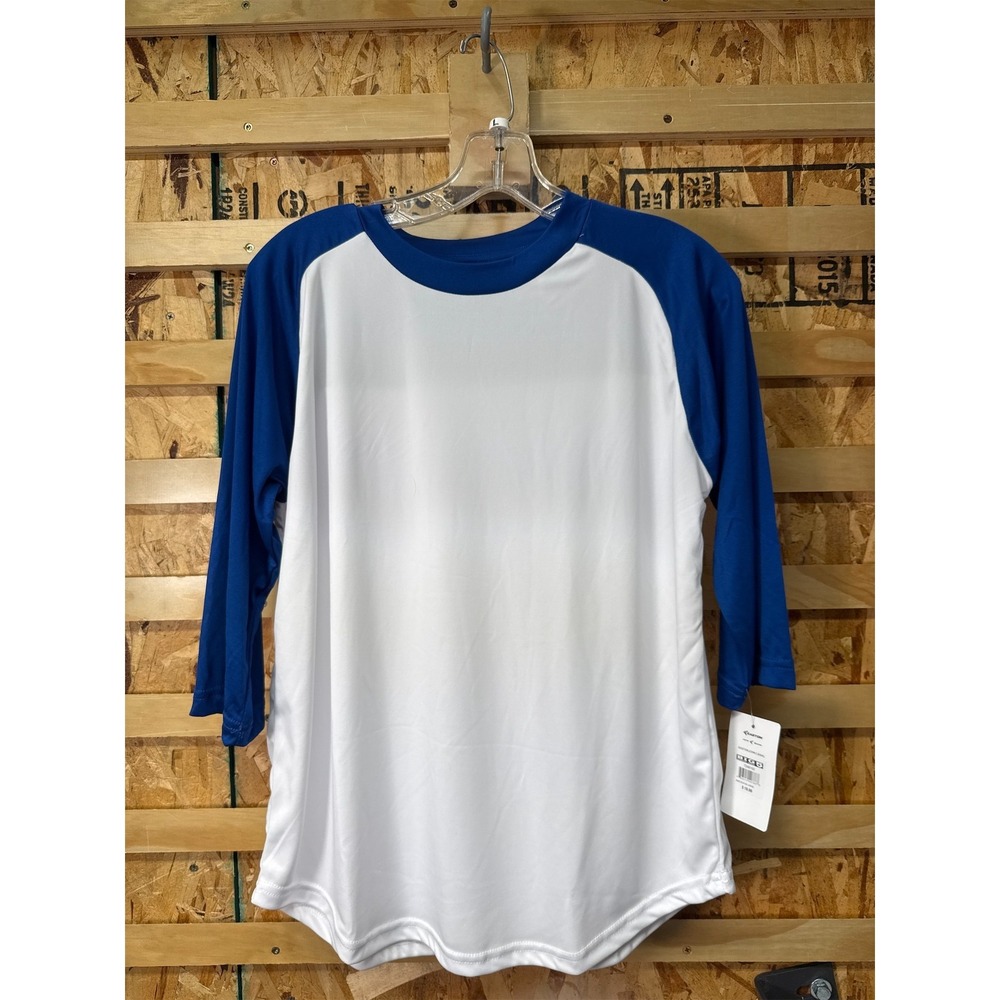 Easton Youth DRI-Gear 3/4 Sleeve Baseball Shirt, Wthie/Navy- L - Picture 2 of 3